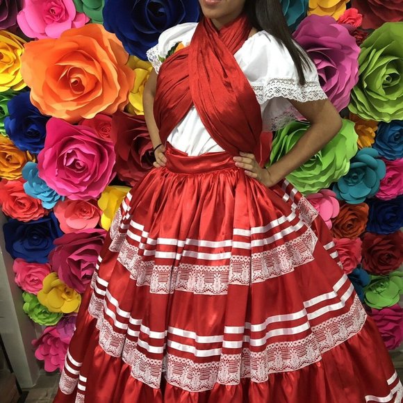 Mexican Womans Skirt China Oaxaca Coco Frida Theme - Picture 1 of 5